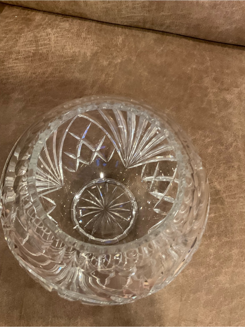 Crystal Globe Bowl with Brass Winged Stand - Picture 7 of 11